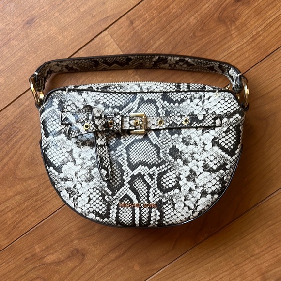 EUC Michael Kors Black and White Snake Print Crossbody Bag - Picture 3 of 4